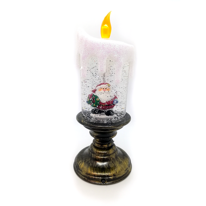 Conzept Weihnachten – Schneekerze mit Weihnachtsmann – 14 x 27,5 cm