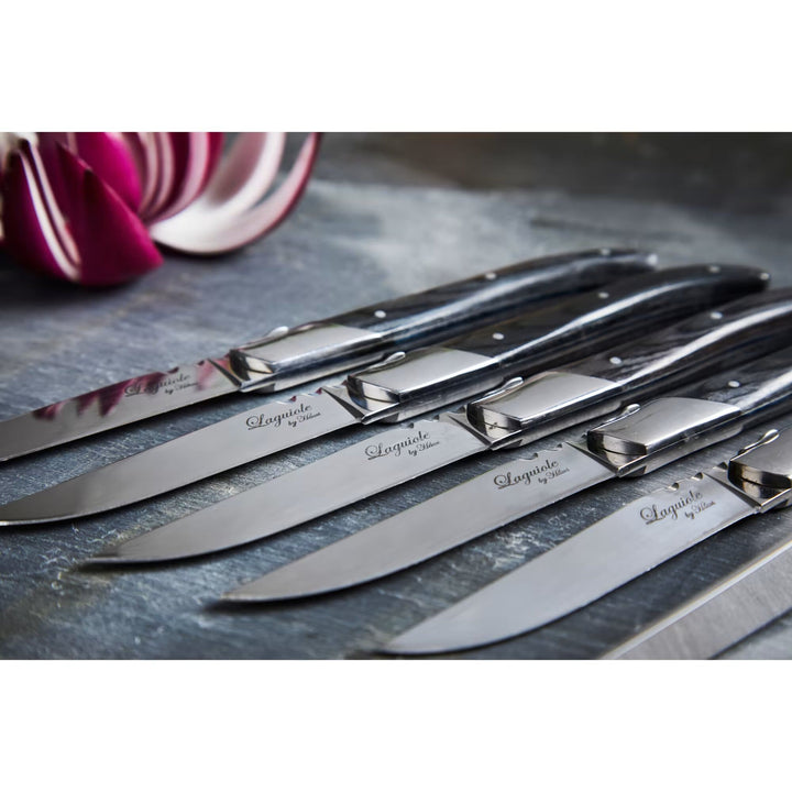 Laguiole by Haws – Steakmesser, 6-teilig – Schwarzes Ebenholz