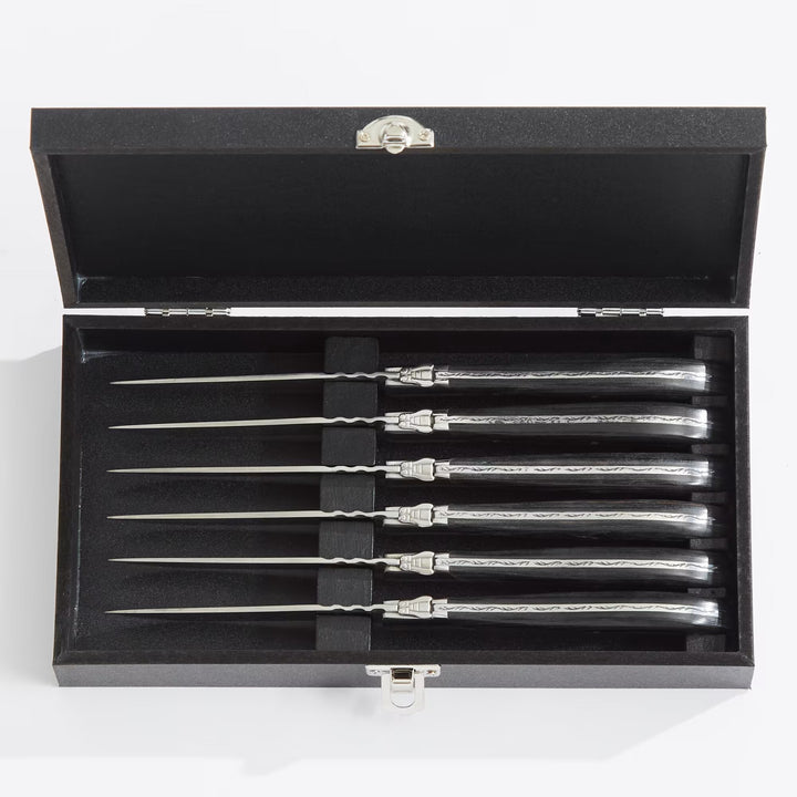 Laguiole by Haws – Steakmesser, 6-teilig – Schwarzes Ebenholz