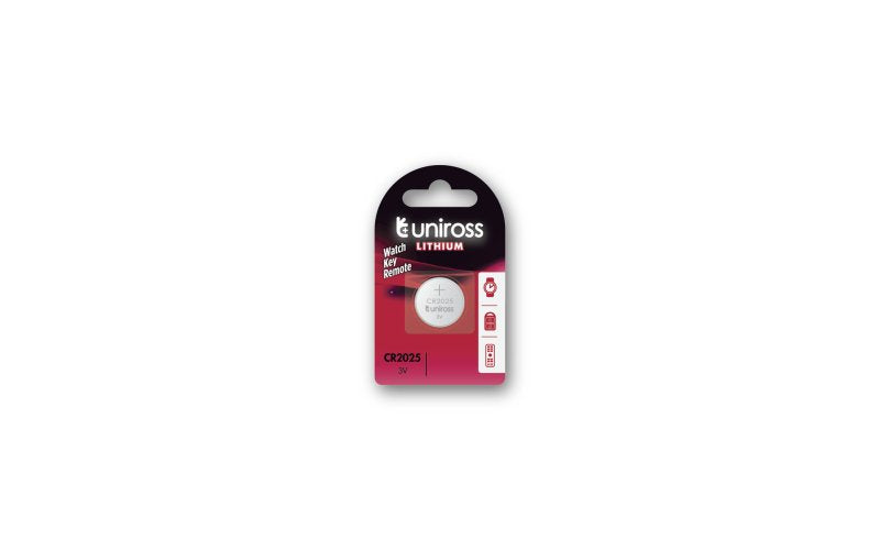 Uniross Lithium-Knopfzelle CR2025 3V - BL1