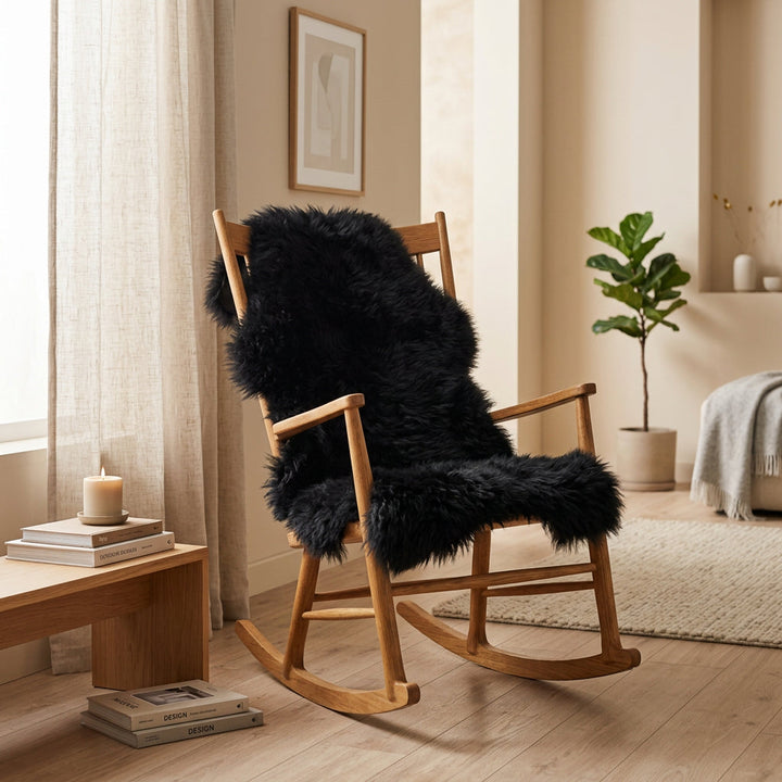Lamsleer 85x55 cm Nieuw-Zeeland zwart