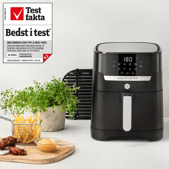 OBH Nordica Easy Fry Precision 2-in-1 Digitalfritteuse, Schwarz