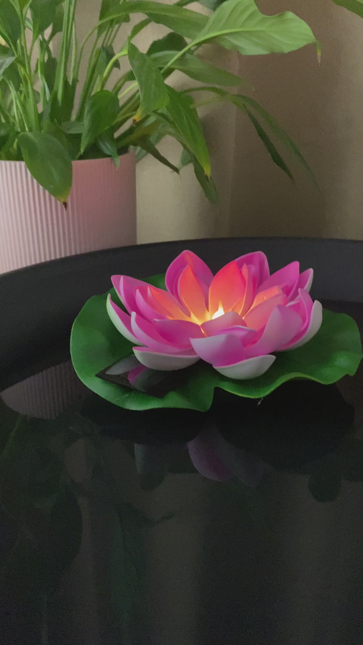 Conzept - Solar-Lotusblume Ø17 cm pink 2 Stk.