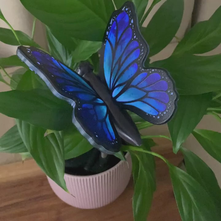 Conzept - Solar-Schmetterling auf Stab 1 Stk. - blau 11x77 cm