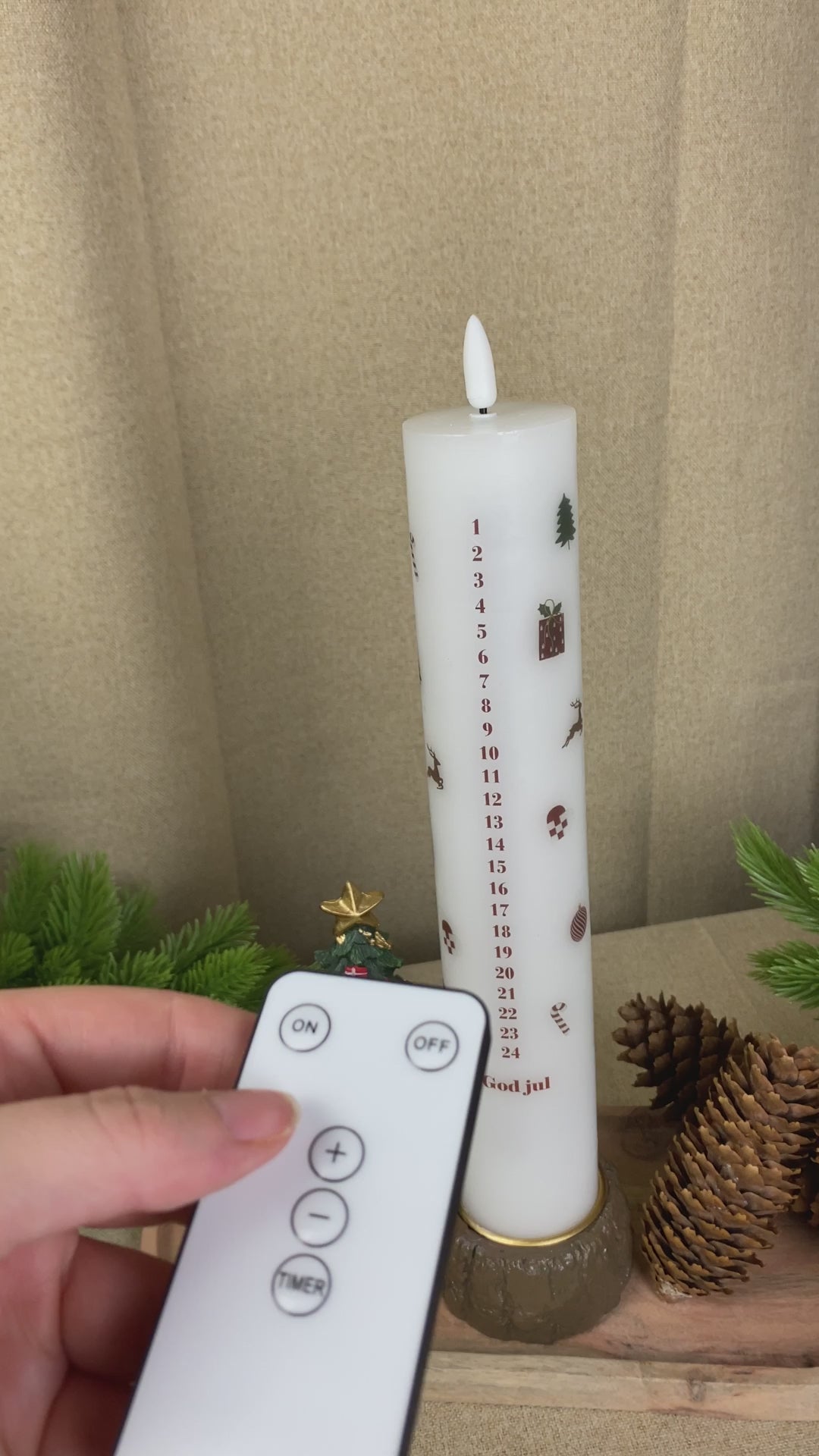 Led-kalenderverlichting met kerstslinger – met afstandsbediening