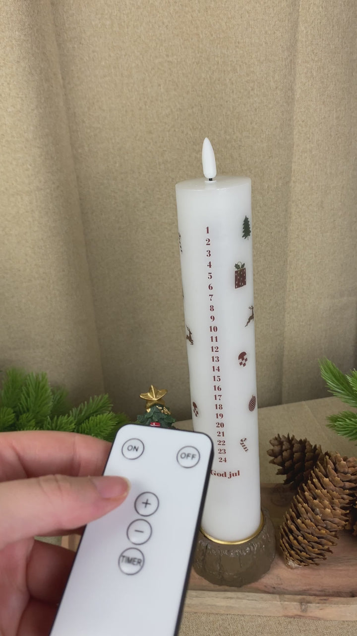 Led-kalenderverlichting met kerstslinger – met afstandsbediening
