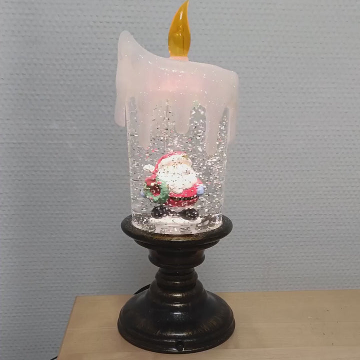 Conzept Weihnachten – Schneekerze mit Weihnachtsmann – 14 x 27,5 cm