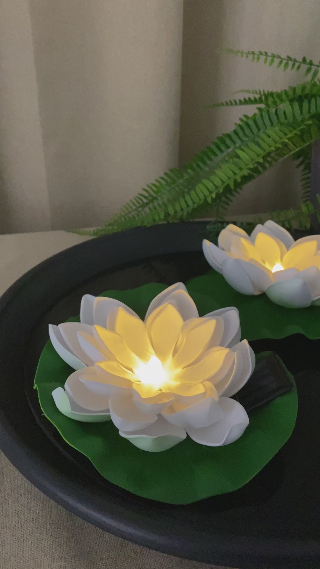 Conzept - Solar-Lotusblume Ø17 cm weiß 2 Stück.