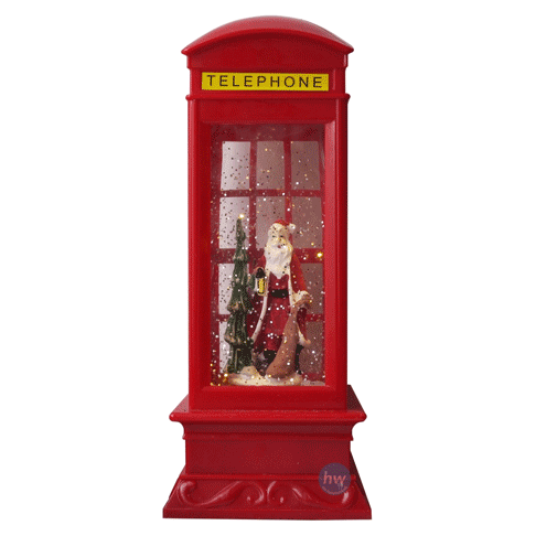Conzept Weihnachten – Schneelaterne mit Telefonzelle – 15,5 x 27 cm