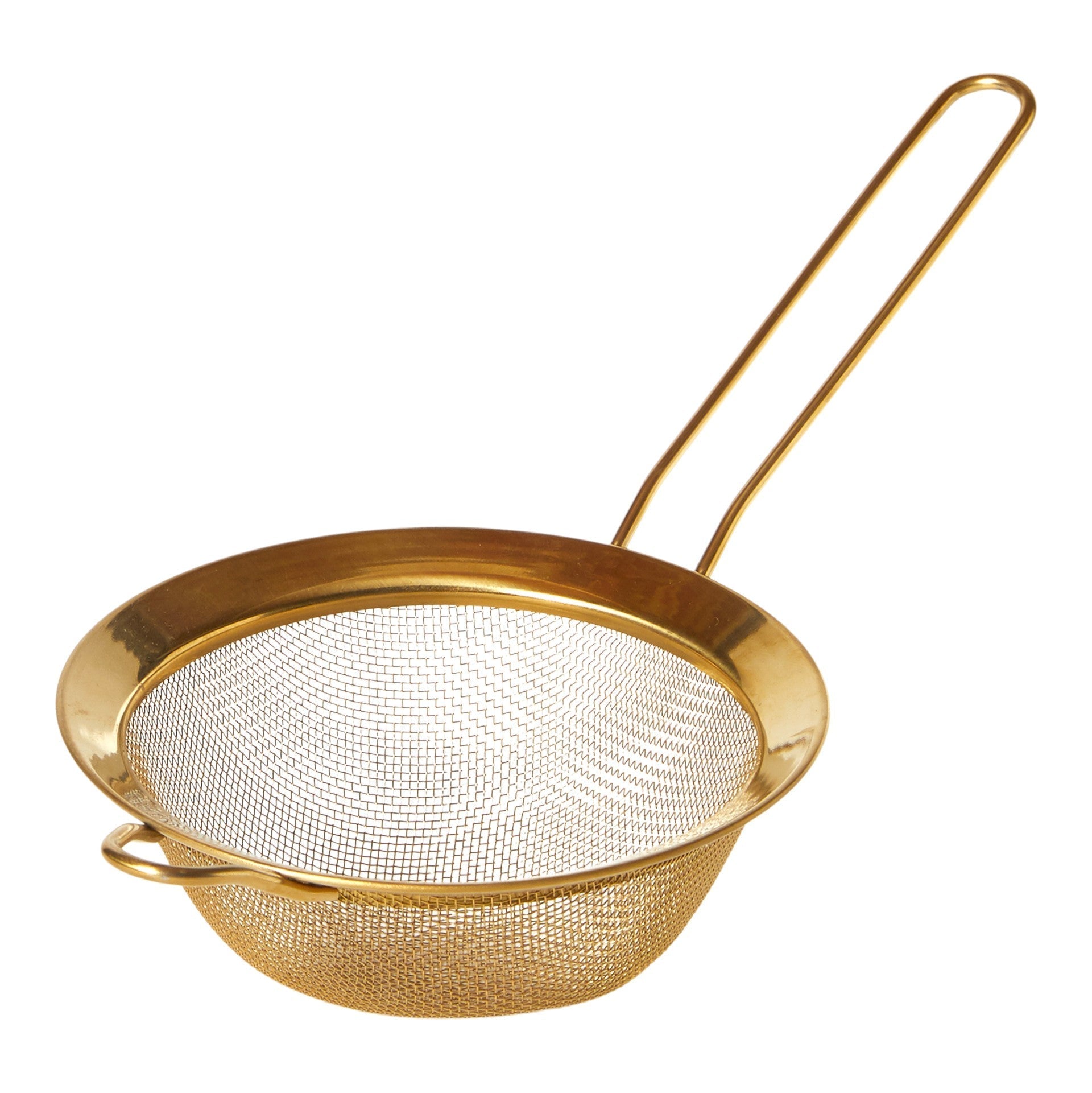 Mittleres Sieb – goldfarbener Edelstahl, 12 x 25,5 cm