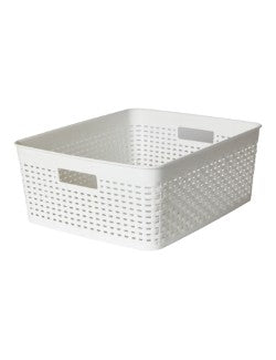 Weidenkorb 35x29x13 cm, Kunststoff, weiß