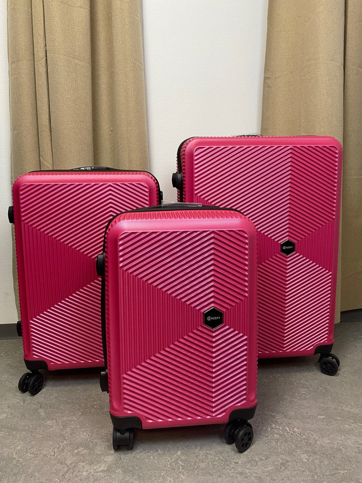 Kofferset in Rosa - ABS 3-teilig 20''+24''+28''