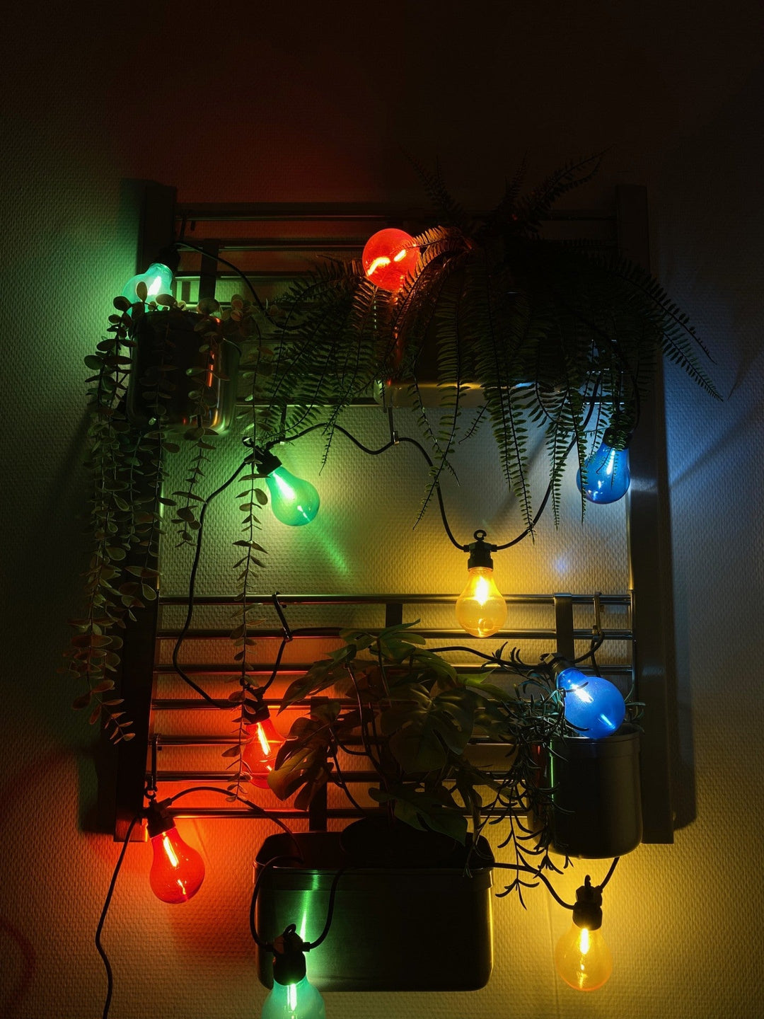 Party-Lichterkette mit 10 zusätzlichen LED-Lampen, IP44-Adapter, farbig