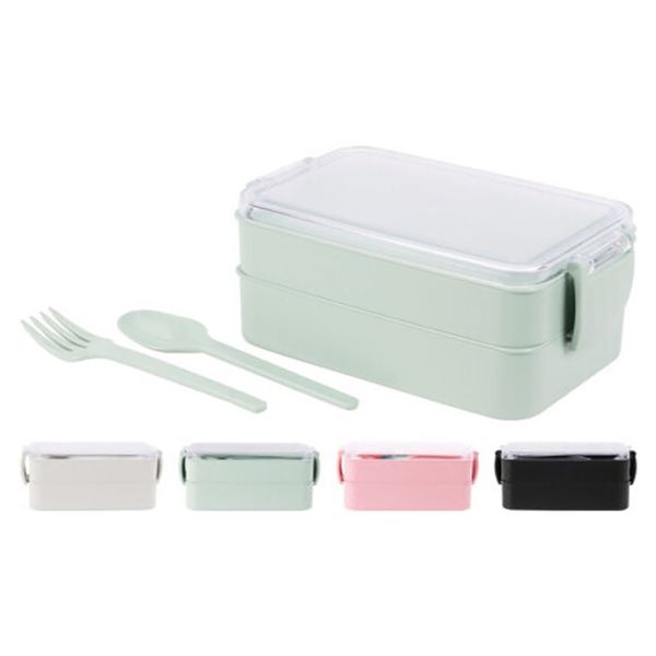 Lunchbox mit Besteck – verschiedene Farben, 18,3 x 10,3 x 8,6 cm